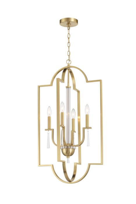 Fortuna 4 Light Foyer in Satin Brass Pendant Craftmade