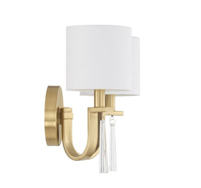 Fortuna 2 Light Wall Sconce in Satin Brass Wall Sconce Craftmade