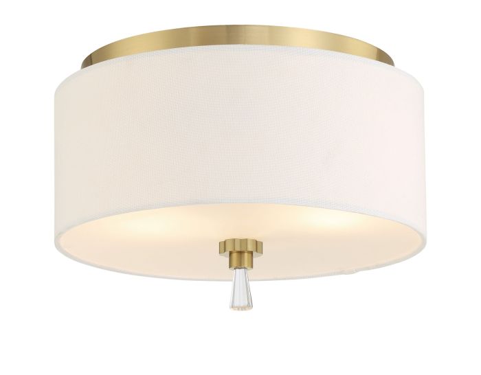 Fortuna 2 Light Flushmount in Satin Brass Flush Mount Craftmade