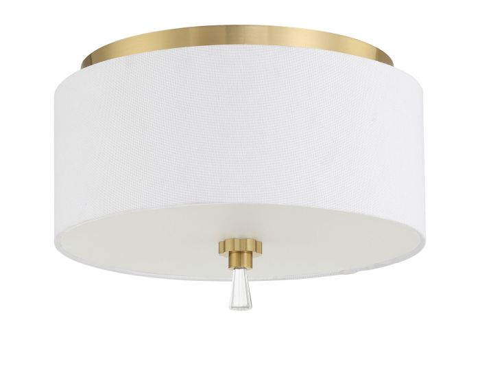 Fortuna 2 Light Flushmount in Satin Brass Flush Mount Craftmade