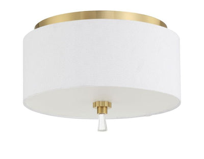 Fortuna 2 Light Flushmount in Satin Brass Flush Mount Craftmade