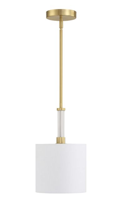 Fortuna 1 Light Mini Pendant in Satin Brass Pendant Craftmade