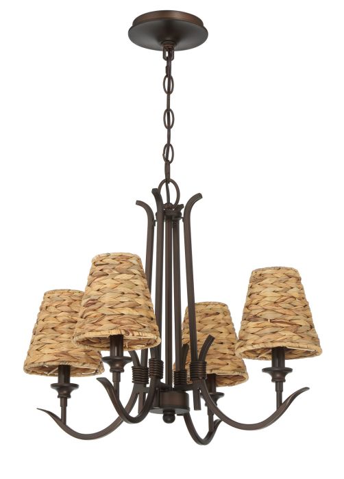 Kokomo 4 Light Chandelier in Aged Bronze Brushed Chandelier Craftmade