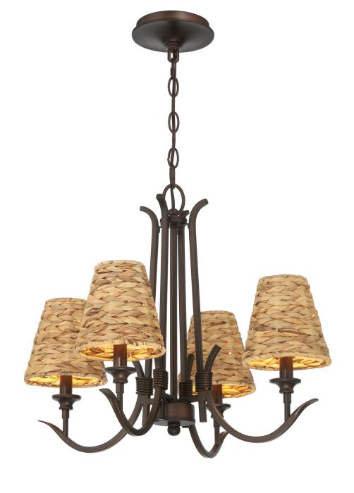 Kokomo 4 Light Chandelier in Aged Bronze Brushed Chandelier Craftmade