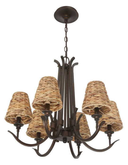 Kokomo 6 Light Chandelier in Aged Bronze Brushed Chandelier Craftmade