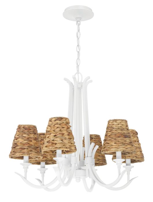 Kokomo 6 Light Chandelier in Matte White Chandelier Craftmade