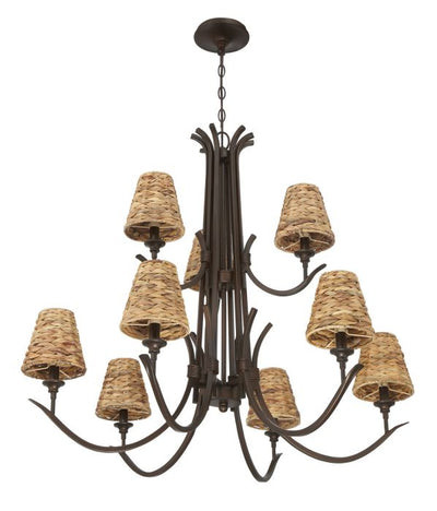 Kokomo 9 Light Chandelier in Aged Bronze Brushed Chandelier Craftmade