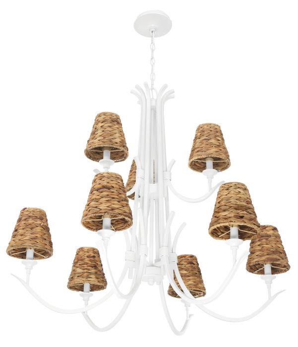 Kokomo 9 Light Chandelier in Matte White Chandelier Craftmade