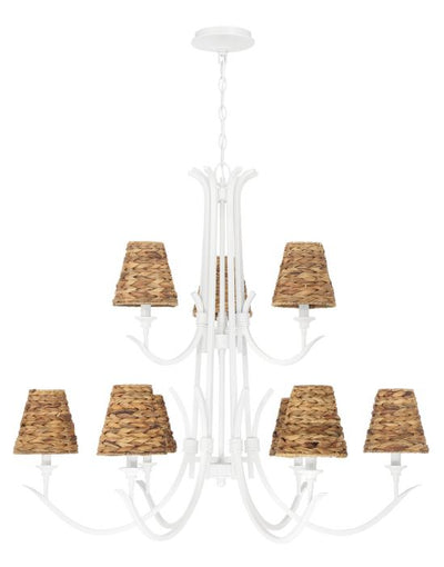 Kokomo 9 Light Chandelier in Matte White Chandelier Craftmade