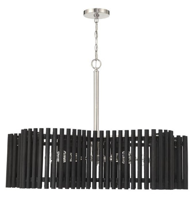 Freeform 5 Light Large Chandelier in Polished Nickel/Black Walnut Chandelier Craftmade