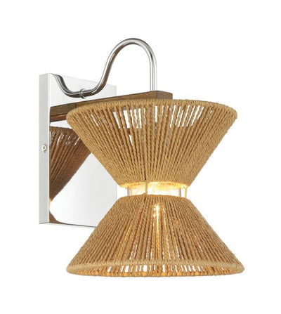 Serena 1 Light Wall Sconce in Chrome/Walnut Wall Sconce Craftmade