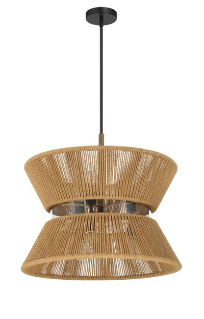 Serena 6 Light Pendant in Flat Black/Walnut Pendant Craftmade