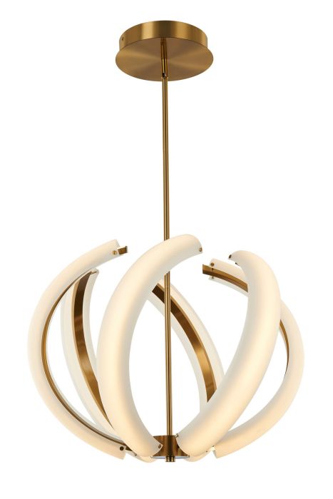 Unwind Small LED Pendant in Satin Brass Pendant Craftmade