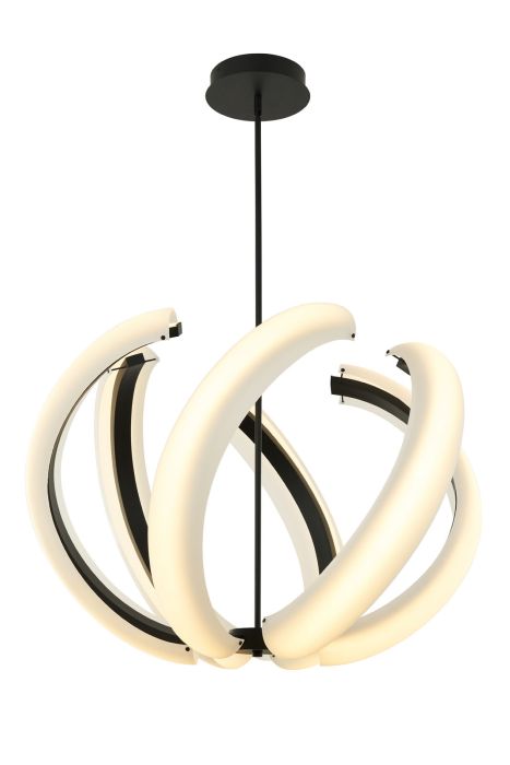 Unwind Large LED Pendant in Flat Black Pendant Craftmade