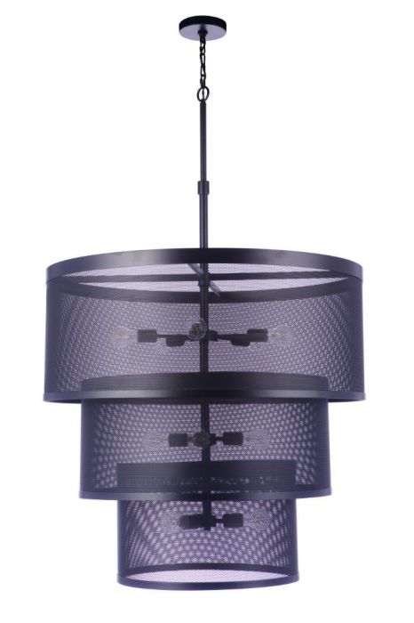 Mesh 12 Light Pendant in Flat Black Pendant Craftmade