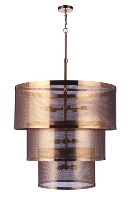 Mesh 12 Light Pendant in Satin Brass Pendant Craftmade