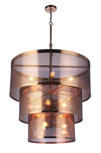 Mesh 12 Light Pendant in Satin Brass Pendant Craftmade