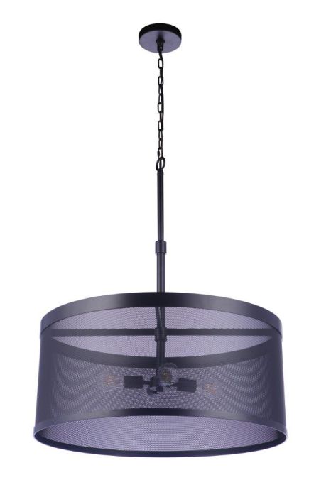 Mesh 4 Light Pendant in Flat Black Pendant Craftmade