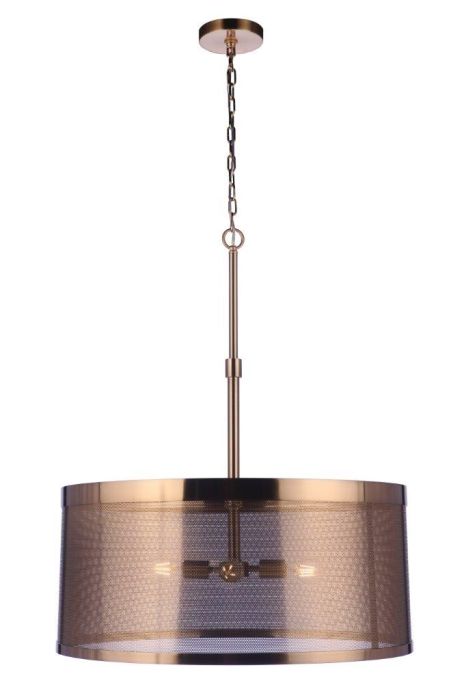 Mesh 4 Light Pendant in Satin Brass Pendant Craftmade