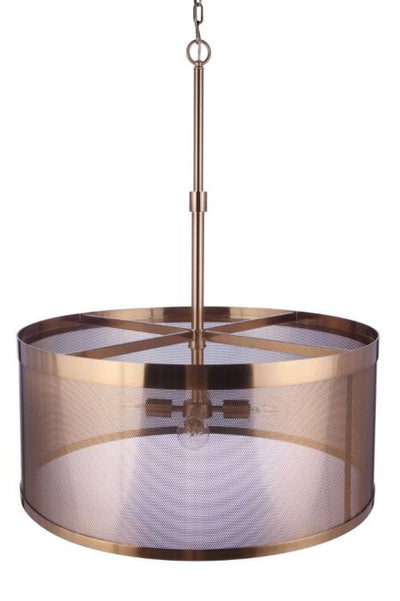 Mesh 4 Light Pendant in Satin Brass Pendant Craftmade