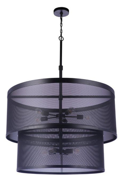 Mesh 9 Light Pendant in Flat Black Pendant Craftmade