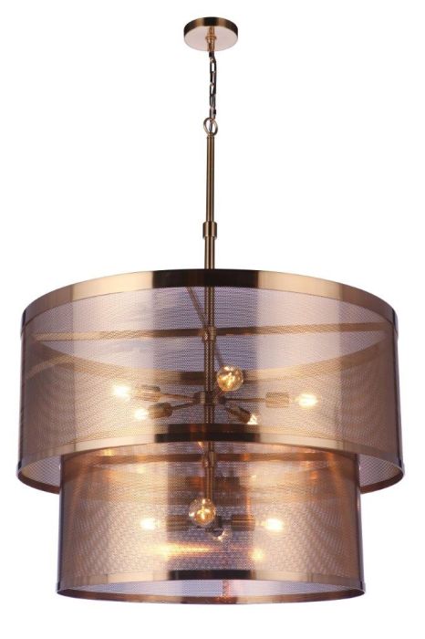 Mesh 9 Light Pendant in Satin Brass Pendant Craftmade