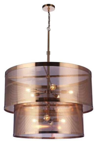 Mesh 9 Light Pendant in Satin Brass Pendant Craftmade