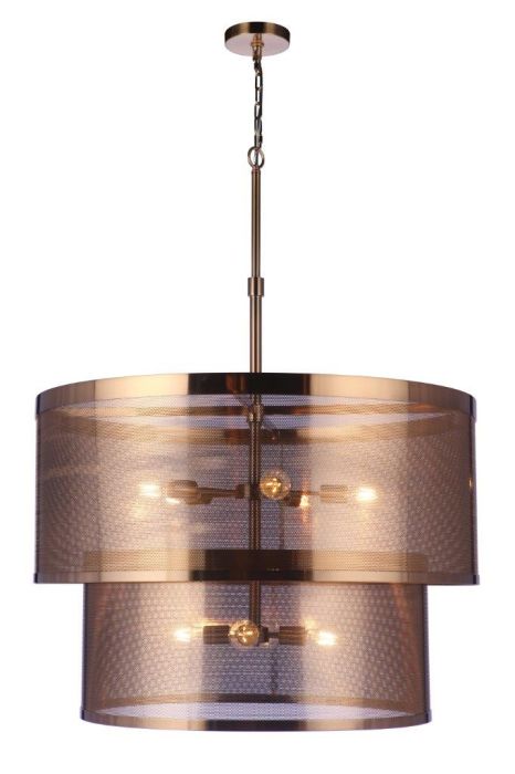 Mesh 9 Light Pendant in Satin Brass Pendant Craftmade