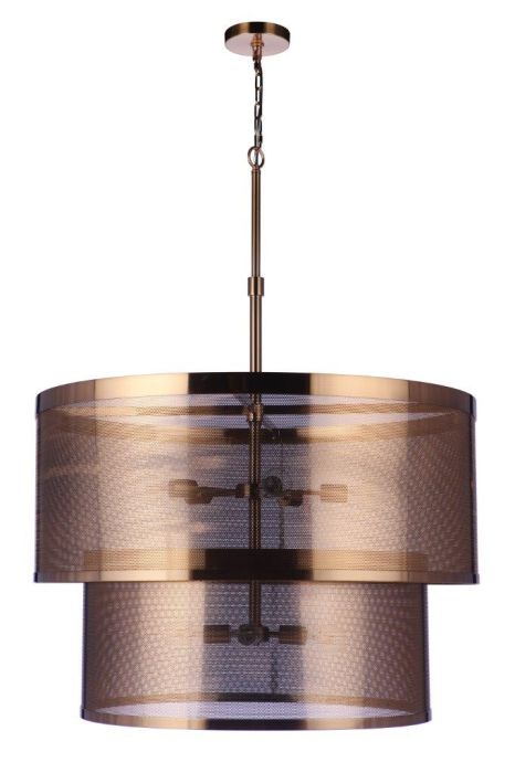 Mesh 9 Light Pendant in Satin Brass Pendant Craftmade