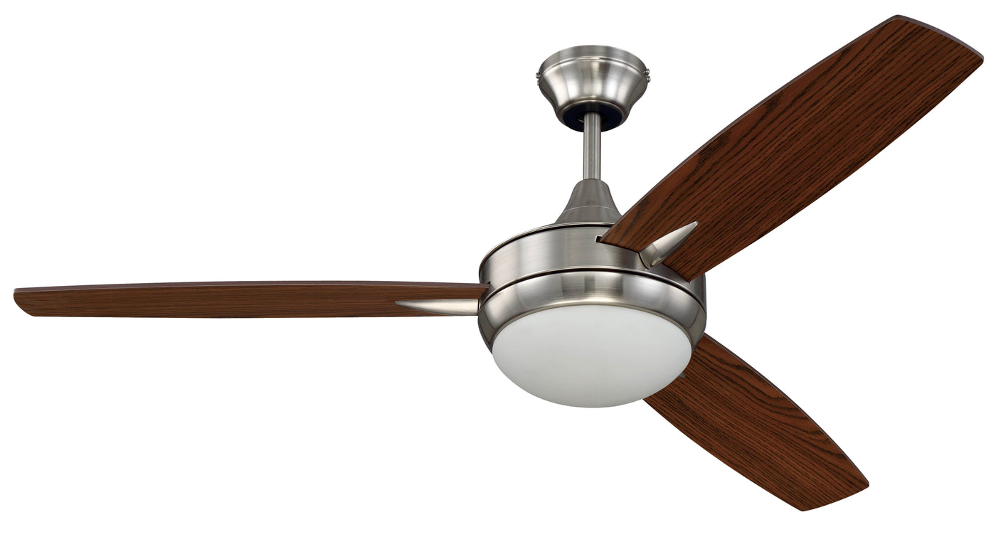 52" Targas in Brushed Polished Nickel w/ Dark Oak/Walnut Blades Ceiling Fan CRAFTMADE