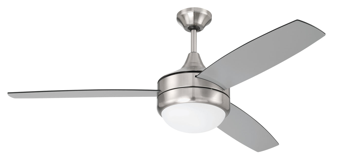 52" Phaze II 3-Blade in Brushed Polished Nickel w/ Brushed Nickel/Greywood Textured Blades Ceiling Fan CRAFTMADE