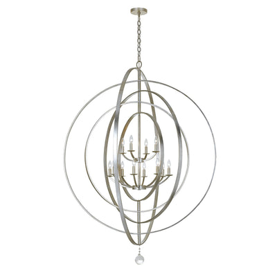 Luna 12 Light Antique Silver Sphere Chandelier Chandelier Crystorama