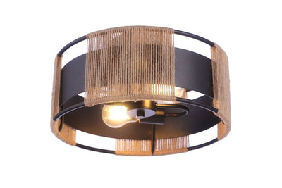 Kensey 2 Light Semi Flush in Flat Black Semi Flush Craftmade