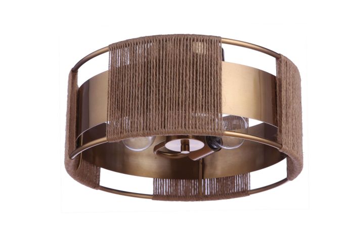 Kensey 2 Light Semi Flush in Satin Brass Semi Flush Craftmade