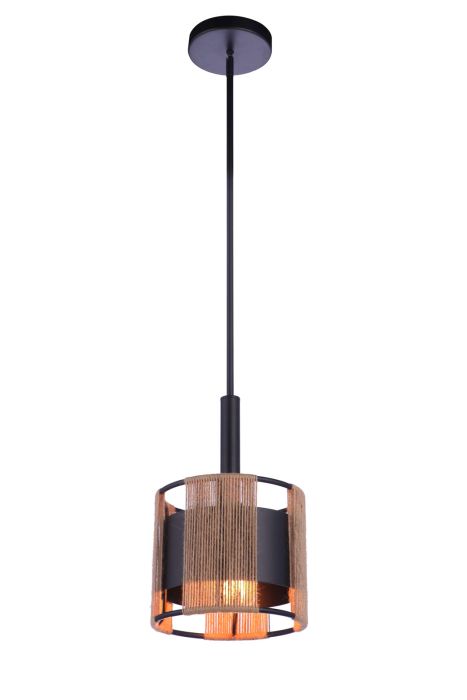 Kensey 1 Light Mini Pendant in Flat Black Pendant Craftmade