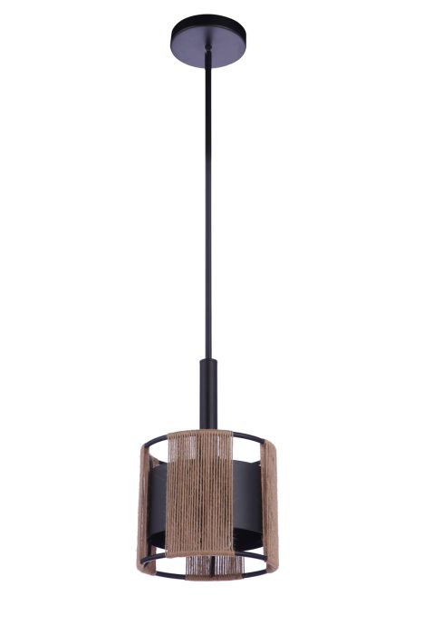 Kensey 1 Light Mini Pendant in Flat Black Pendant Craftmade