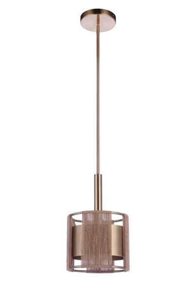 Kensey 1 Light Mini Pendant in Satin Brass Pendant Craftmade