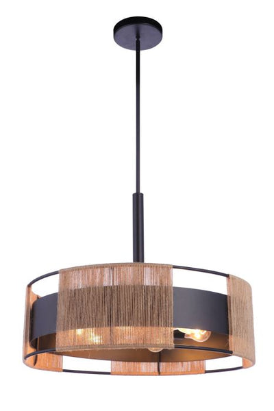 Kensey 6 Light Pendant in Flat Black Pendant Craftmade