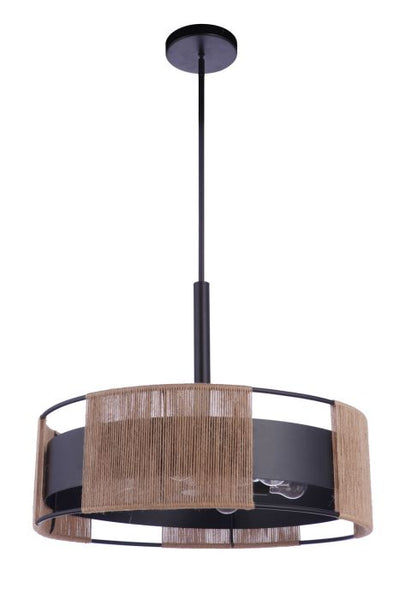 Kensey 6 Light Pendant in Flat Black Pendant Craftmade