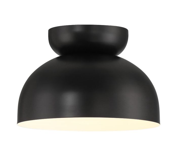 Ventura Dome 1 Light Flushmount in Flat Black Flush Mount Craftmade