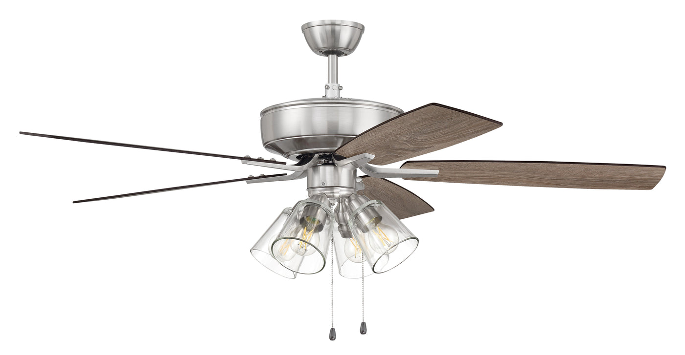 52" Pro Plus 104 in Brushed Polished Nickel w/ Driftwood/Grey Walnut Blades Ceiling Fan CRAFTMADE