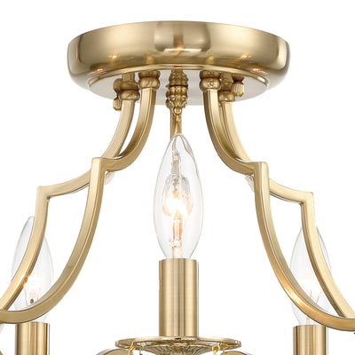 Cedar 5 Light Vibrant Gold Semi Flush Mount Semi Flush Crystorama