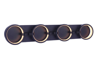 Antique Hardware Context 4 Light LED Vanity in Flat Black Bath and Vanity