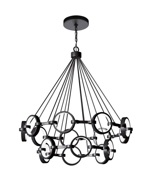 Context 15 Light LED Chandelier in Flat Black Chandelier Craftmade