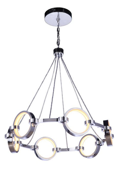 Context 6 Light LED Chandelier in Chrome Chandelier Craftmade