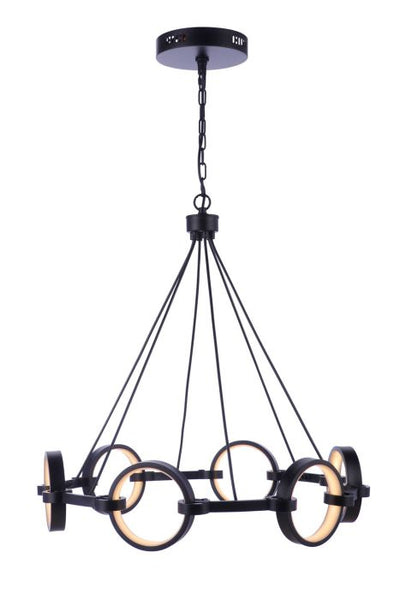 Context 6 Light LED Chandelier in Flat Black Chandelier Craftmade