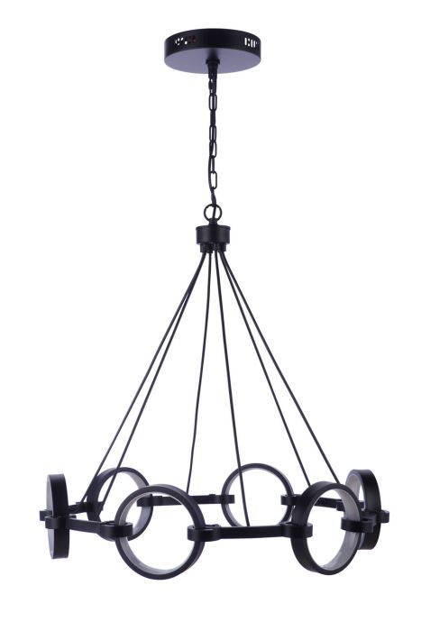 Context 6 Light LED Chandelier in Flat Black Chandelier Craftmade