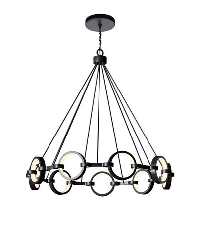 Context 9 Light LED Chandelier in Flat Black Chandelier Craftmade