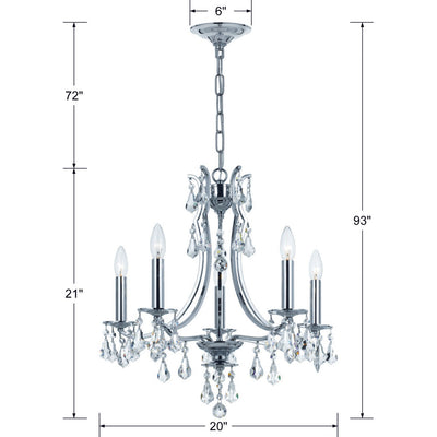 Cedar 5 Light Polished Chrome Chandelier Chandelier Crystorama