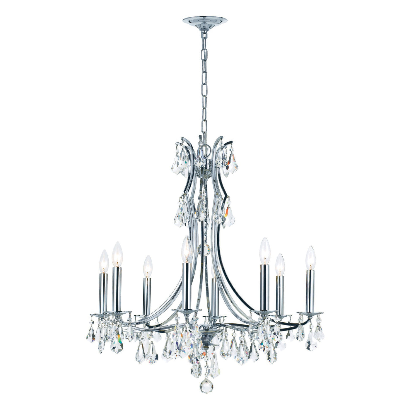 Cedar 8 Light Polished Chrome Chandelier Chandelier Crystorama